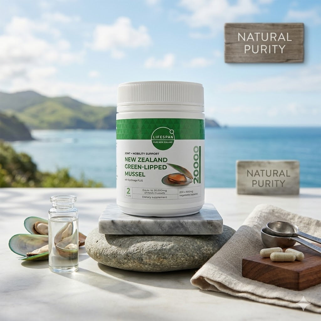 LIFESPAN New Zealand Green-Lipped Mussel 20,000mg 200 Capsules – Joint & Mobility Support Supplement