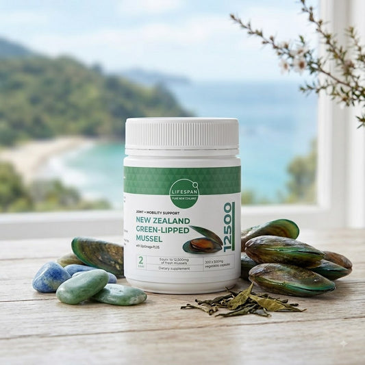 LIFESPAN Green Lipped Mussel 12500mg 300 Capsules | GlycOmega™-PLUS Joint Support Supplement | Made in New Zealand