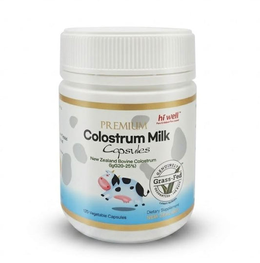 Hi Well Premium Colostrum 500mg Capsules 120 Caps – New Zealand Bovine Colostrum Supplement