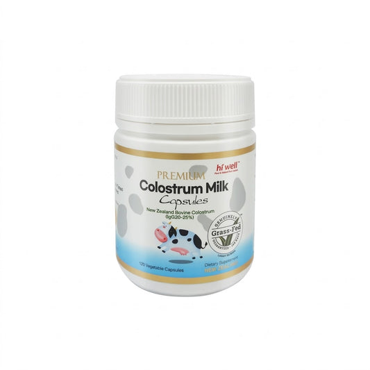 Hi Well Premium Colostrum 500mg Capsules 120 Caps – New Zealand Bovine Colostrum Supplement