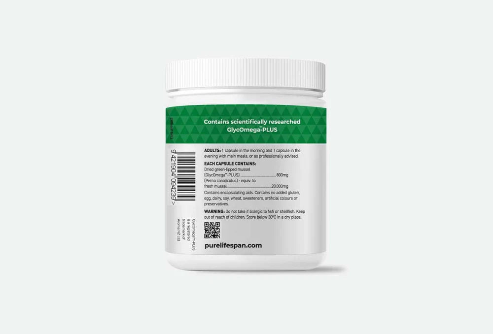 LIFESPAN Green Lipped Mussel 20000mg 200 Capsules | High Strength GlycOmega™-PLUS Joint Supplement Made in New Zealand