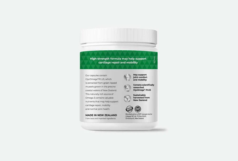 LIFESPAN Green Lipped Mussel 20000mg 200 Capsules | High Strength GlycOmega™-PLUS Joint Supplement Made in New Zealand