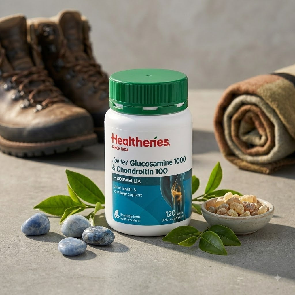 HEALTHERIES Jointex Glucosamine 1000 & Chondroitin 100 + Boswellia 120 Tablets – Joint & Cartilage Support