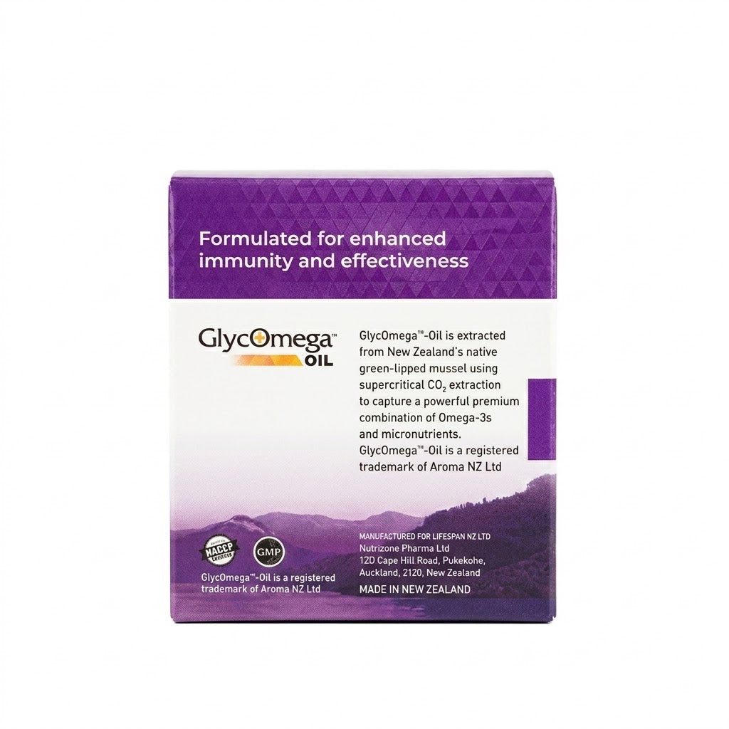 LIFESPAN Green Lipped Mussel Oil 25000mg 90 Capsules | GlycOmega™-Oil Omega-3 Joint Support | Made in New Zealand
